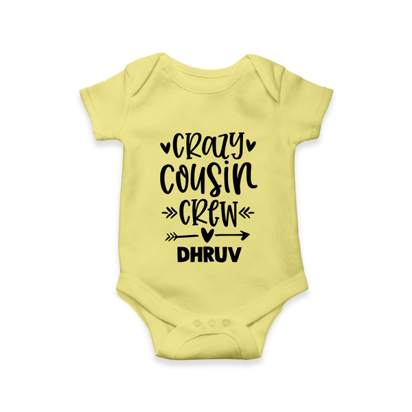 Cousin Charm Romper / Onesie Outfit | Celebrate the Cousin Bond - PASTEL YELLOW - New Born (Chest 14")