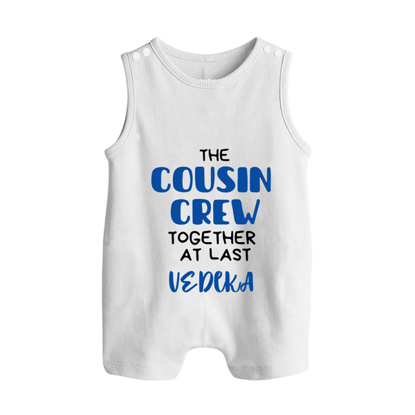 Cousin Love Romper Suit / Sleeveless Romper Outfit | Soft Cotton for Infants - WHITE - 0 - 5 Months Old (Chest 18")