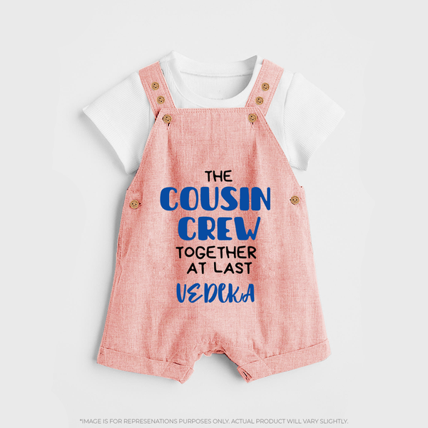 Cousin Love Dungaree Set Outfit | Soft Cotton for Infants - PEACH - 0 - 5 Months Old (Chest 18")