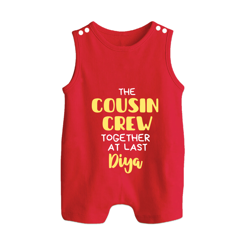 Cousin Love Romper Suit / Sleeveless Romper Outfit | Soft Cotton for Infants - RED - 0 - 5 Months Old (Chest 18")