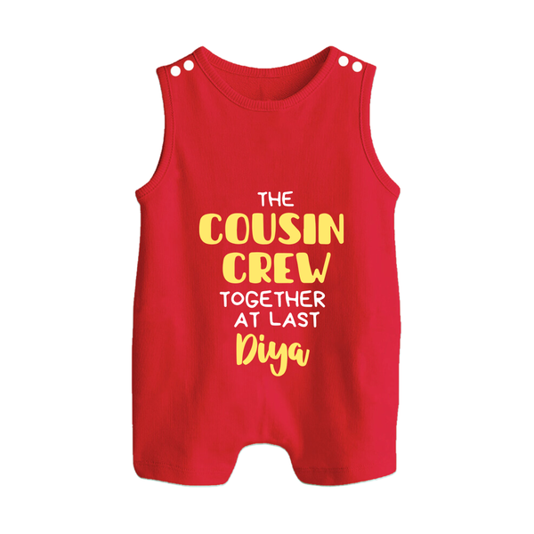 Cousin Love Romper Suit / Sleeveless Romper Outfit | Soft Cotton for Infants - RED - 0 - 5 Months Old (Chest 18")