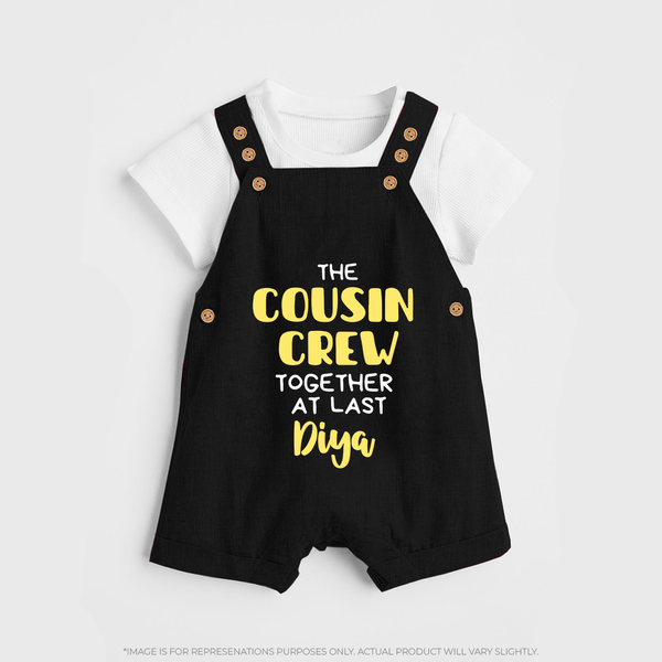 Cousin Love Dungaree Set Outfit | Soft Cotton for Infants - BLACK - 0 - 5 Months Old (Chest 18")