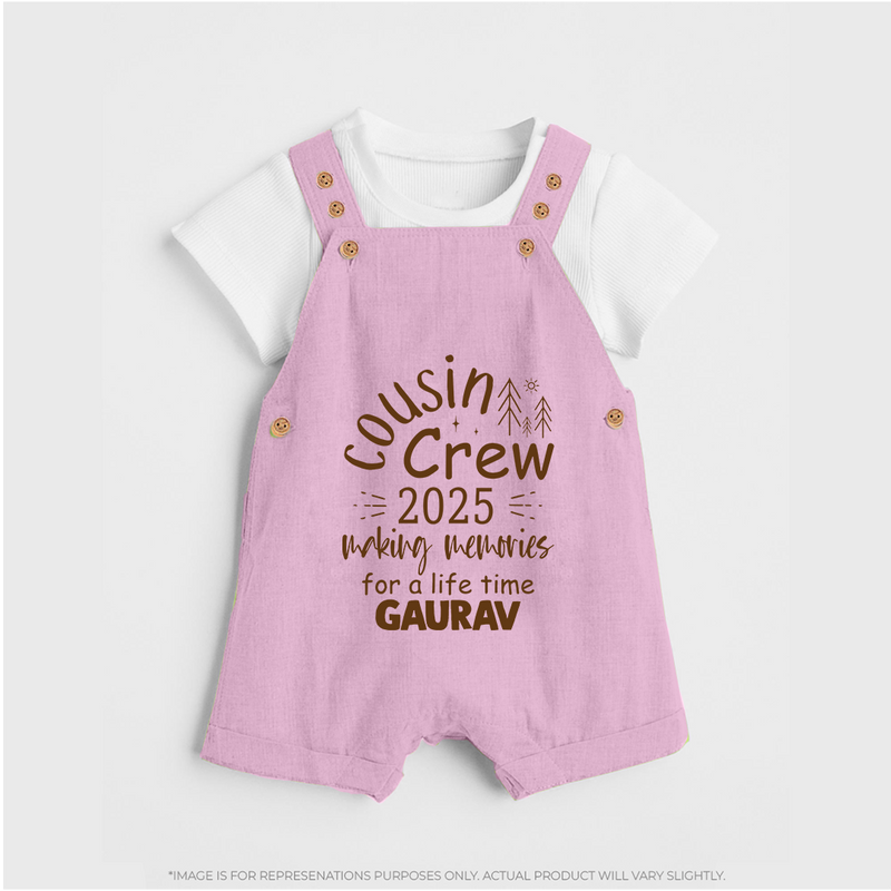 Cousin Smiles Dungaree Set | Adorable and Comfortable Wear - BABY PINK - 0 - 5 Months Old (Chest 18")