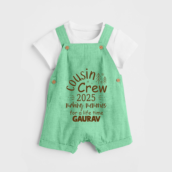 Cousin Smiles Dungaree Set | Adorable and Comfortable Wear - GREEN - 0 - 5 Months Old (Chest 18")