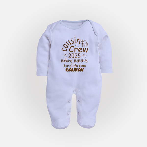 Cousin Smiles Sleep Suit / Full Sleeve Bodysuit | Adorable and Comfortable Wear - BABY BLUE - New Born (Chest 7.5")