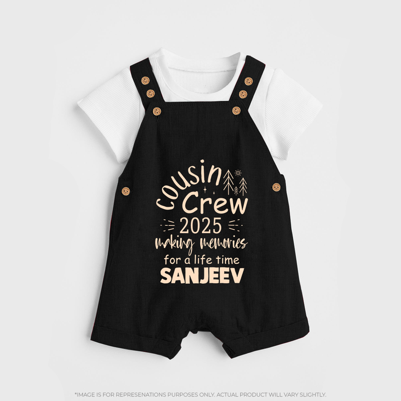 Cousin Smiles Dungaree Set | Adorable and Comfortable Wear - BLACK - 0 - 5 Months Old (Chest 18")