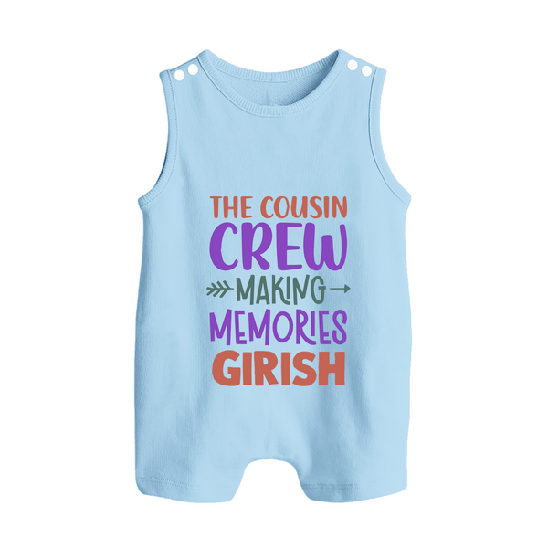 Little Cousin Tribe Romper Suit / Sleeveless Romper | Adorable Matching Wear - BABY BLUE - 0 - 5 Months Old (Chest 18")