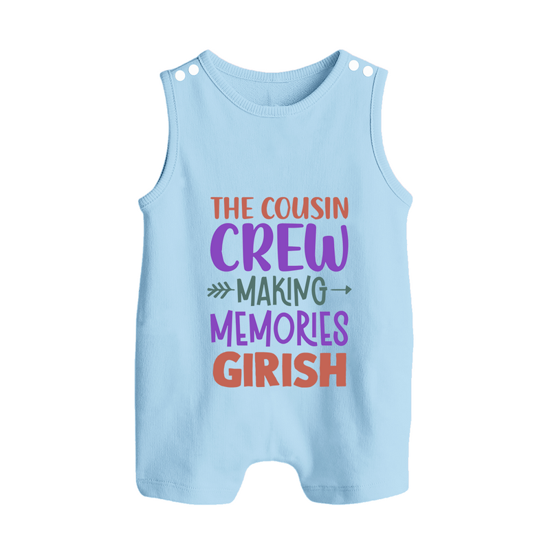 Little Cousin Tribe Romper Suit / Sleeveless Romper | Adorable Matching Wear - BABY BLUE - 0 - 5 Months Old (Chest 18")