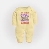 Little Cousin Tribe Sleep Suit / Full Sleeve Bodysuit | Adorable Matching Wear - PASTEL YELLOW - New Born (Chest 7.5")