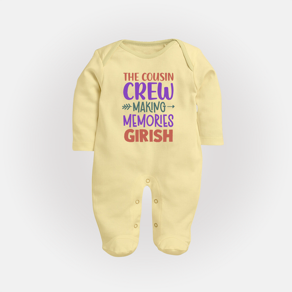 Little Cousin Tribe Sleep Suit / Full Sleeve Bodysuit | Adorable Matching Wear - PASTEL YELLOW - New Born (Chest 7.5")