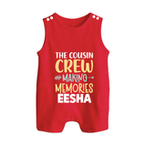 Little Cousin Tribe Romper Suit / Sleeveless Romper | Adorable Matching Wear - RED - 0 - 5 Months Old (Chest 18")