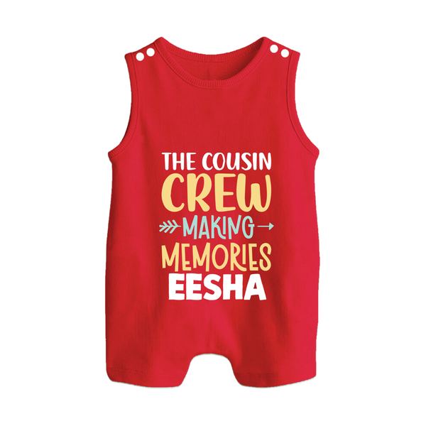 Little Cousin Tribe Romper Suit / Sleeveless Romper | Adorable Matching Wear - RED - 0 - 5 Months Old (Chest 18")