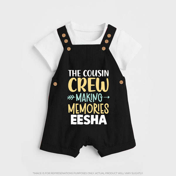 Little Cousin Tribe Dungaree Set | Adorable Matching Wear - BLACK - 0 - 5 Months Old (Chest 18")
