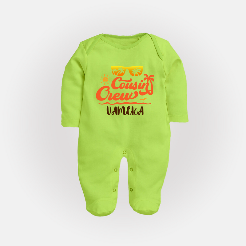 Cousin Harmony Sleep Suit / Full Sleeve Bodysuit | Celebrate Togetherness - LIME GREEN - New Born (Chest 7.5")