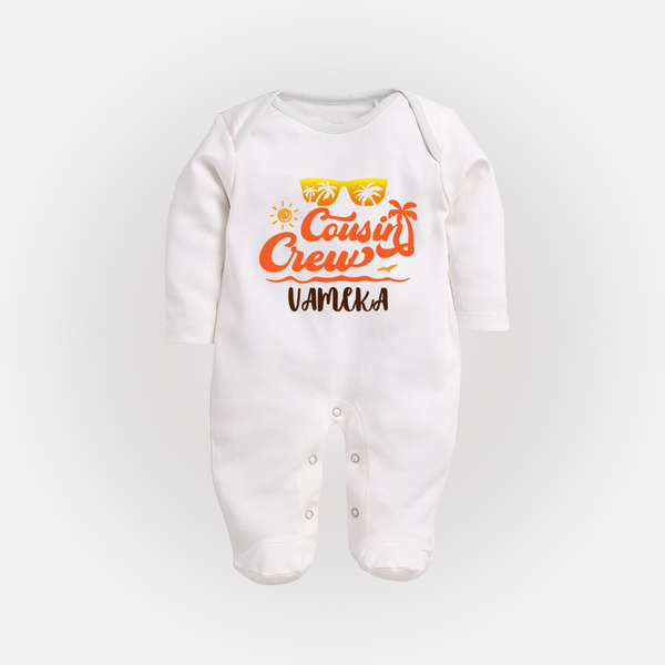 Cousin Harmony Sleep Suit / Full Sleeve Bodysuit | Celebrate Togetherness - WHITE - New Born (Chest 7.5")