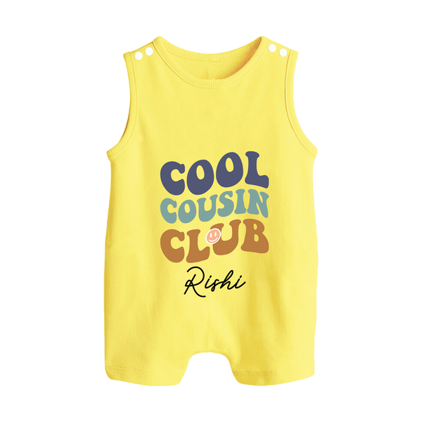 Baby Cousin Bond Romper Suit / Sleeveless Romper | Custom Name Options - PASTEL YELLOW - 0 - 5 Months Old (Chest 18")