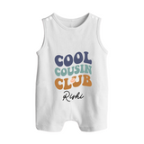 Baby Cousin Bond Romper Suit / Sleeveless Romper | Custom Name Options - WHITE - 0 - 5 Months Old (Chest 18")