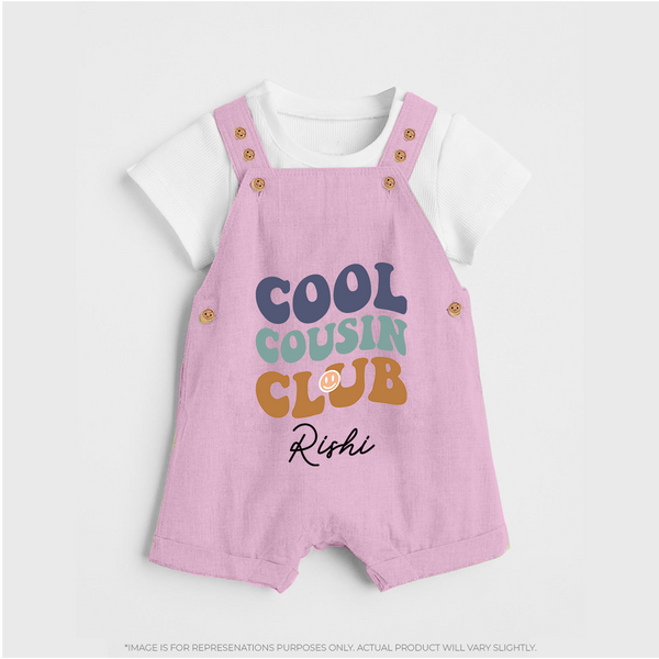 Baby Cousin Bond Dungaree Set | Custom Name Options - BABY PINK - 0 - 5 Months Old (Chest 18")