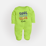 Baby Cousin Bond Sleep Suit / Full Sleeve Bodysuit | Custom Name Options - LIME GREEN - New Born (Chest 7.5")
