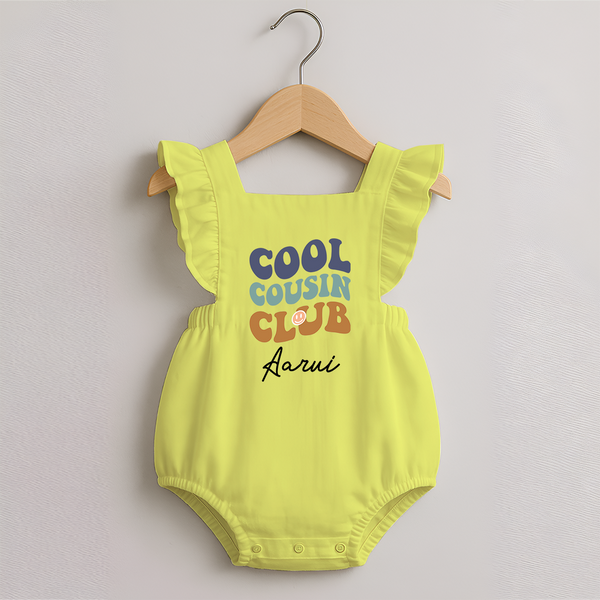 Baby Cousin Bond Frock Romper | Custom Name Options - PASTEL YELLOW - 0 - 3 Months Old (Chest 19")
