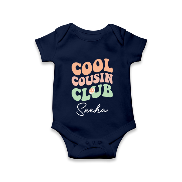 Baby Cousin Bond Romper / Onesie | Custom Name Options - NAVY BLUE - New Born (Chest 14")