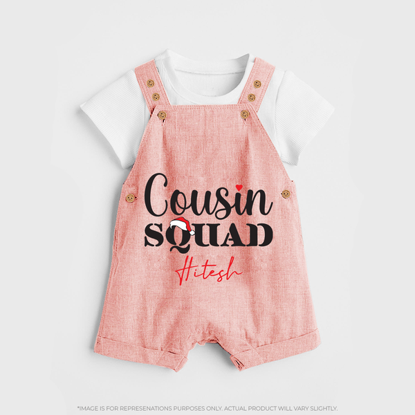 Cousin Joy Dungaree Set Outfit | Perfect for Family Gatherings - PEACH - 0 - 5 Months Old (Chest 18")