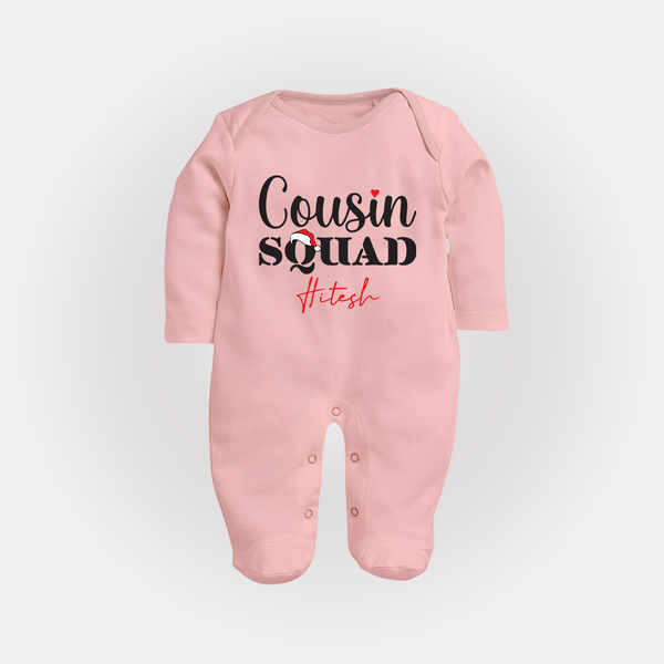 Cousin Joy Sleep Suit / Full Sleeve Bodysuit Outfit | Perfect for Family Gatherings - BABY PINK - New Born (Chest 7.5")