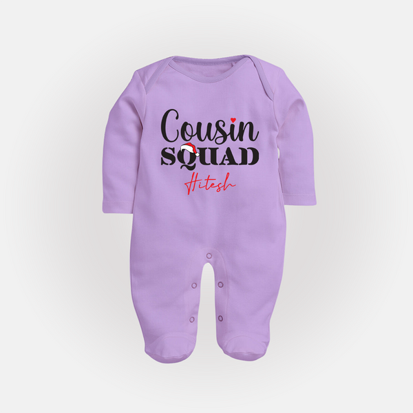 Cousin Joy Sleep Suit / Full Sleeve Bodysuit Outfit | Perfect for Family Gatherings - LILAC - New Born (Chest 7.5")