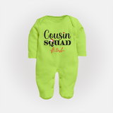 Cousin Joy Sleep Suit / Full Sleeve Bodysuit Outfit | Perfect for Family Gatherings - LIME GREEN - New Born (Chest 7.5")