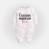 Cousin Joy Sleep Suit / Full Sleeve Bodysuit Outfit | Perfect for Family Gatherings - WHITE - New Born (Chest 7.5")