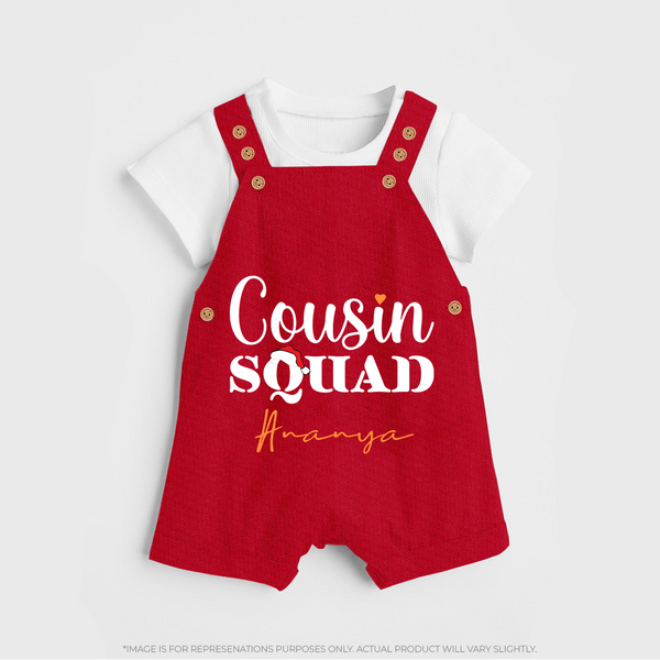 Cousin Joy Dungaree Set Outfit | Perfect for Family Gatherings - RED - 0 - 5 Months Old (Chest 18")