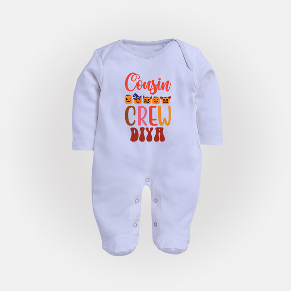 Baby Cousin Gang Sleep Suit / Full Sleeve Bodysuit | Comfortable and Cute - BABY BLUE - New Born (Chest 7.5")