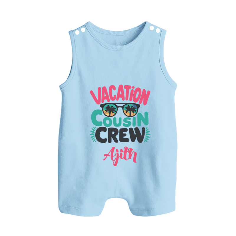 Cousin Fun Squad Romper Suit / Sleeveless Romper | Comfortable Baby Wear - BABY BLUE - 0 - 5 Months Old (Chest 18")
