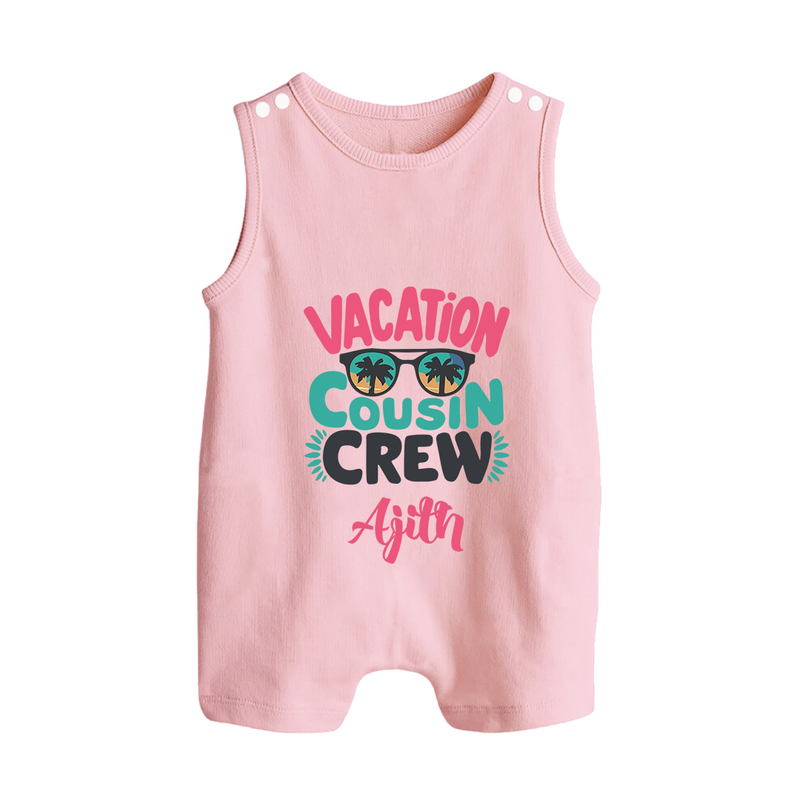 Cousin Fun Squad Romper Suit / Sleeveless Romper | Comfortable Baby Wear - BABY PINK - 0 - 5 Months Old (Chest 18")