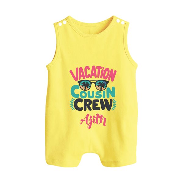 Cousin Fun Squad Romper Suit / Sleeveless Romper | Comfortable Baby Wear - PASTEL YELLOW - 0 - 5 Months Old (Chest 18")