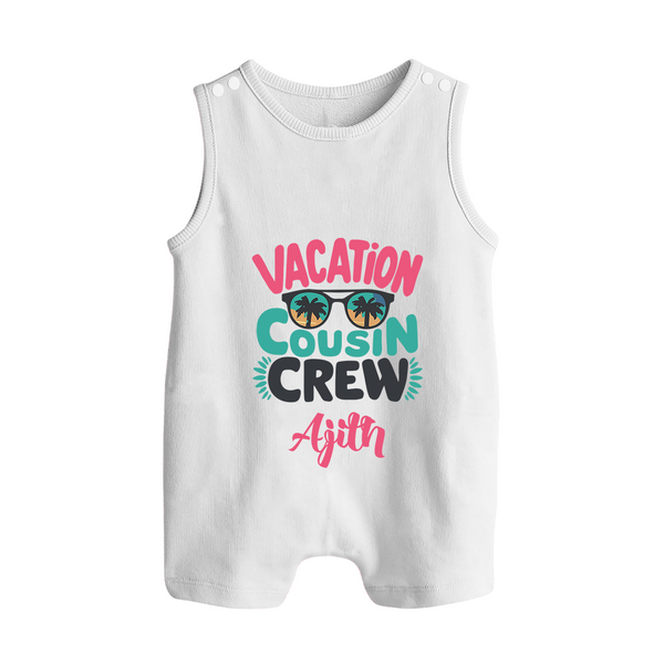 Cousin Fun Squad Romper Suit / Sleeveless Romper | Comfortable Baby Wear - WHITE - 0 - 5 Months Old (Chest 18")