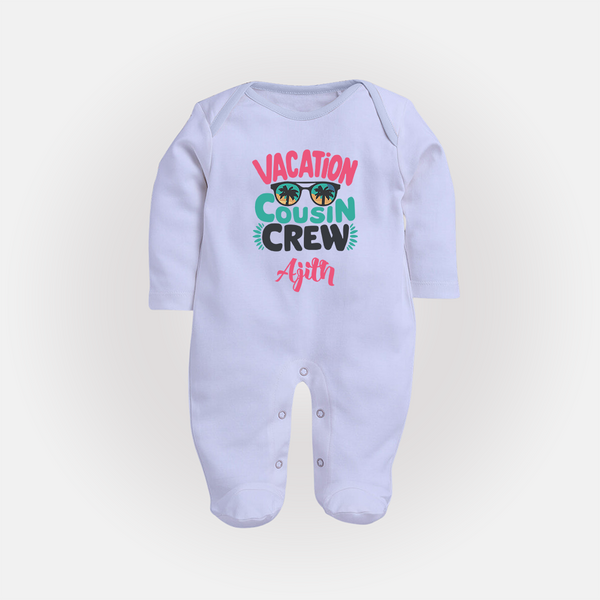 Cousin Fun Squad Sleep Suit / Full Sleeve Bodysuit | Comfortable Baby Wear - BABY BLUE - New Born (Chest 7.5")