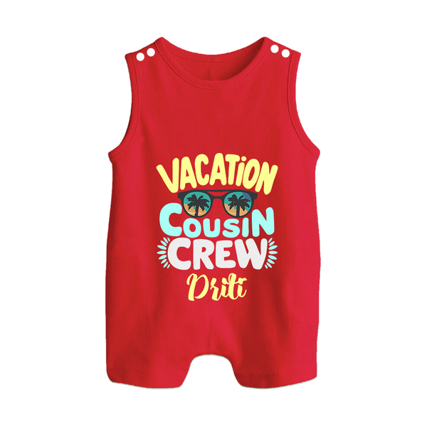 Cousin Fun Squad Romper Suit / Sleeveless Romper | Comfortable Baby Wear - RED - 0 - 5 Months Old (Chest 18")