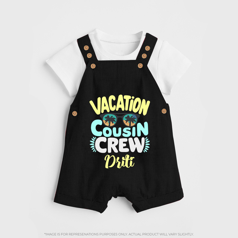 Cousin Fun Squad Dungaree Set | Comfortable Baby Wear - BLACK - 0 - 5 Months Old (Chest 18")
