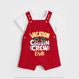 Cousin Fun Squad Dungaree Set | Comfortable Baby Wear - RED - 0 - 5 Months Old (Chest 18")