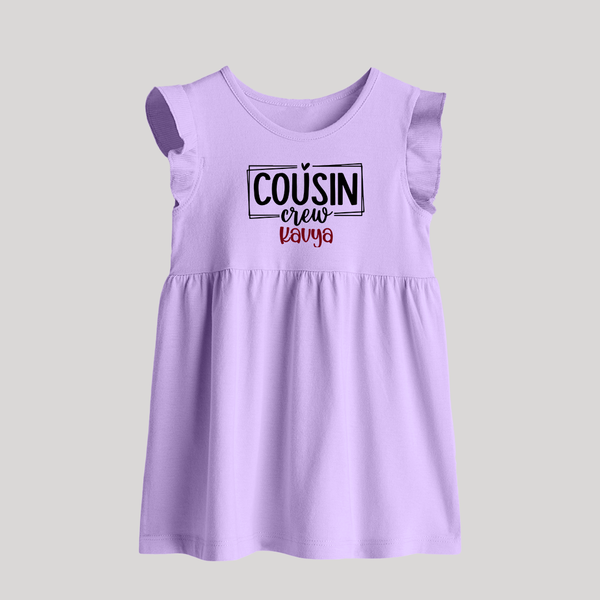 Cousin Vibes Only Baby Frock | Festive Wear for Babies - LILAC - 0 - 3 Months Old (Chest 17")