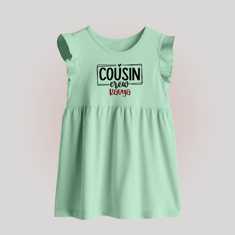 Cousin Vibes Only Baby Frock | Festive Wear for Babies - MINT GREEN - 0 - 3 Months Old (Chest 17")