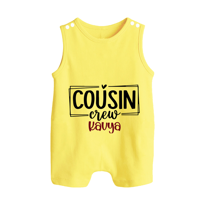 Cousin Vibes Only Romper Suit / Sleeveless Romper | Festive Wear for Babies - PASTEL YELLOW - 0 - 5 Months Old (Chest 18")