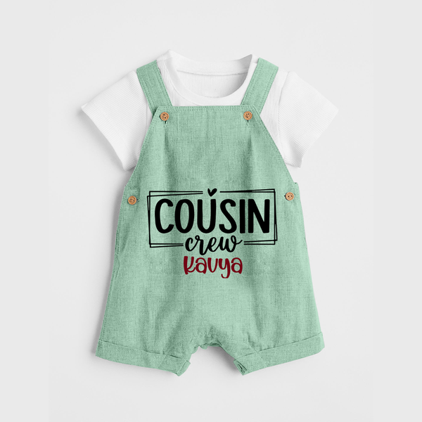 Cousin Vibes Only Dungaree Set | Festive Wear for Babies - MINT GREEN - 0 - 5 Months Old (Chest 18")
