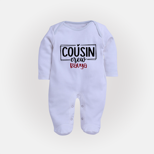 Cousin Vibes Only Sleep Suit / Full Sleeve Bodysuit | Festive Wear for Babies - BABY BLUE - New Born (Chest 7.5")