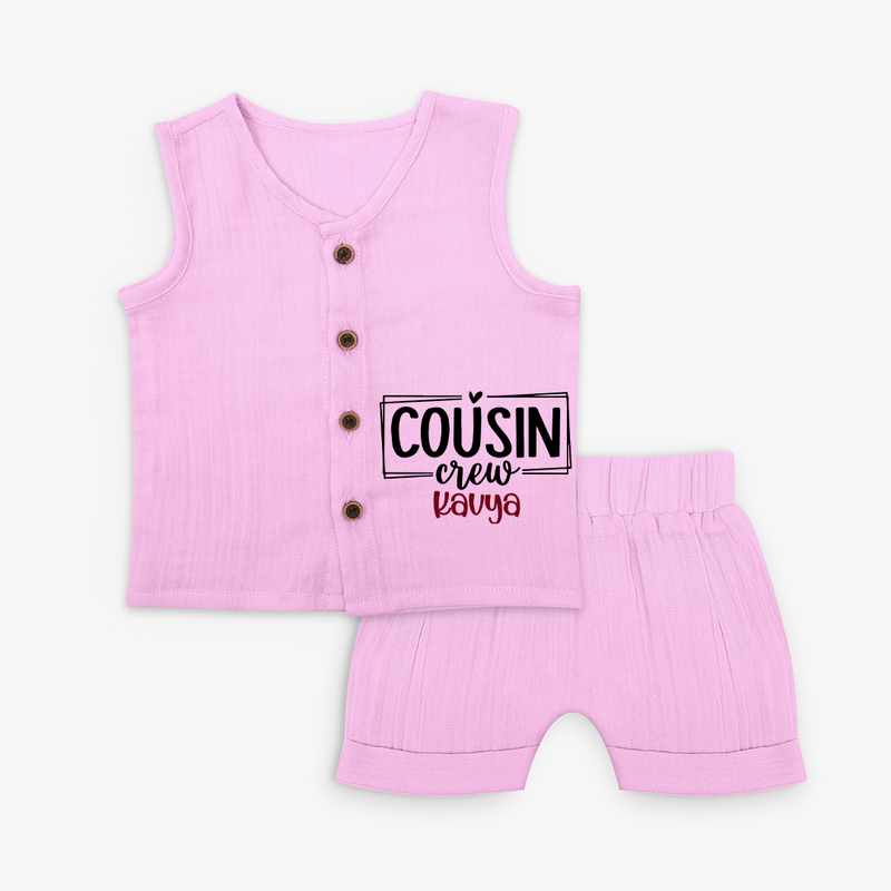 Cousin Vibes Only Jabla Set | Festive Wear for Babies - BABY PINK - 0 - 3 Months Old (Chest 9.8")