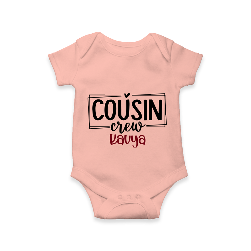 Cousin Vibes Only Romper / Onesie | Festive Wear for Babies - PEACH - New Born (Chest 14")