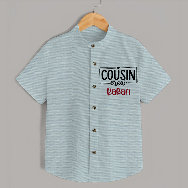 Cousin Vibes Only Shirt | Festive Wear for Babies - ARCTIC BLUE - 0 - 6 Months Old (Chest 23")