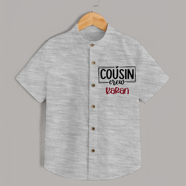 Cousin Vibes Only Shirt | Festive Wear for Babies - GREY - 0 - 6 Months Old (Chest 23")