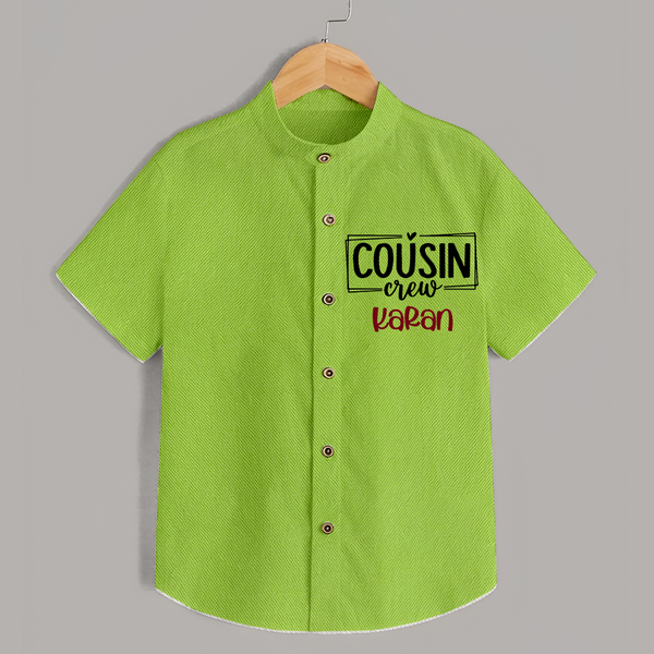 Cousin Vibes Only Shirt | Festive Wear for Babies - LIME GREEN - 0 - 6 Months Old (Chest 23")